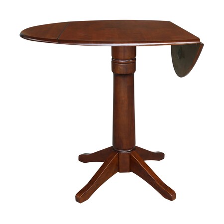 International Concepts Round 42 in Round Dual Drop Leaf Pedestal Table, 42.3 inH, Espresso, 42 in W, 42 in L, 42.3 in H K581-42DPT-27B-6B-2